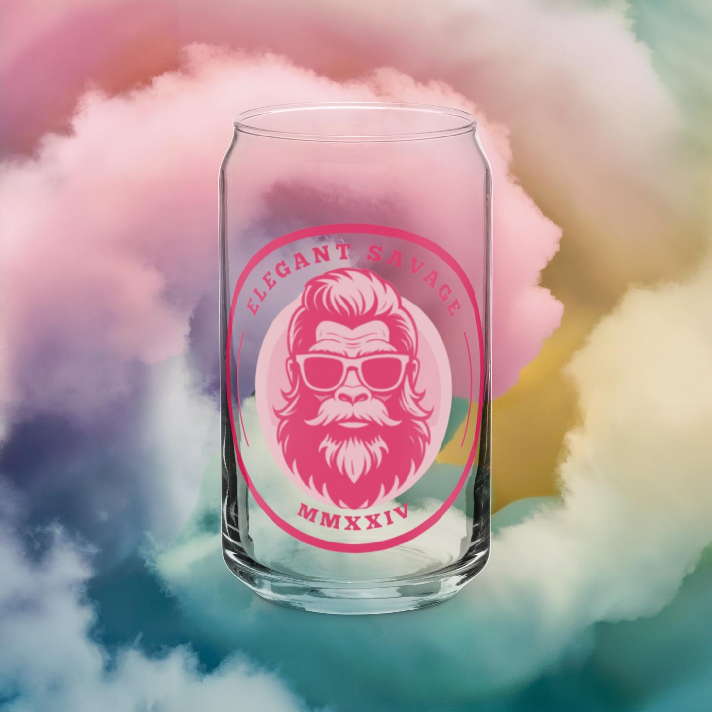 Trendy Bubblegum Coin Logo Can-Shaped Glass