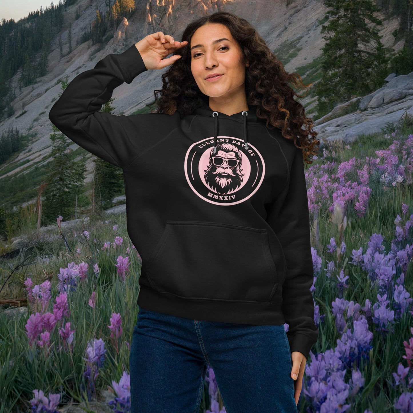 Organic Cotton Strawberry Dream OG Coin Logo Eco Raglan Hoodie