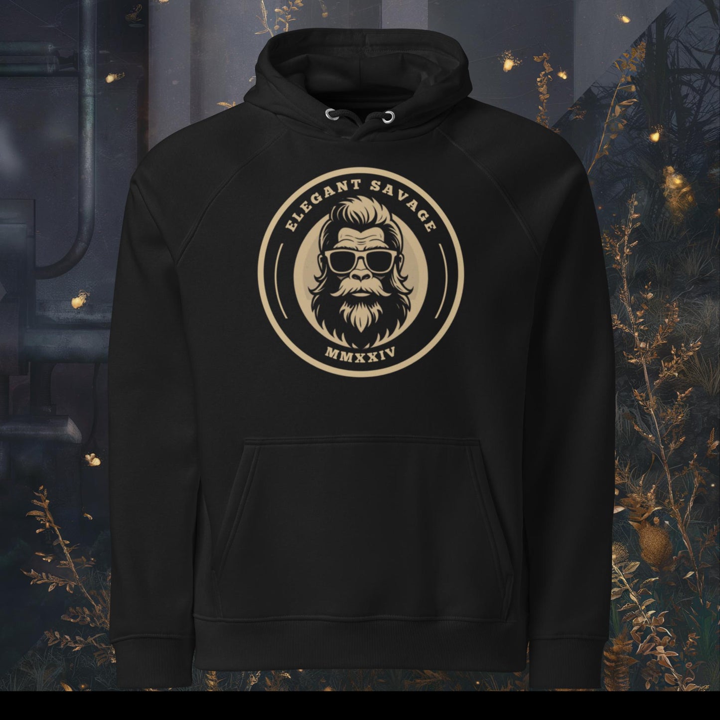 Sepia OG Coin Logo Eco Raglan Hoodie