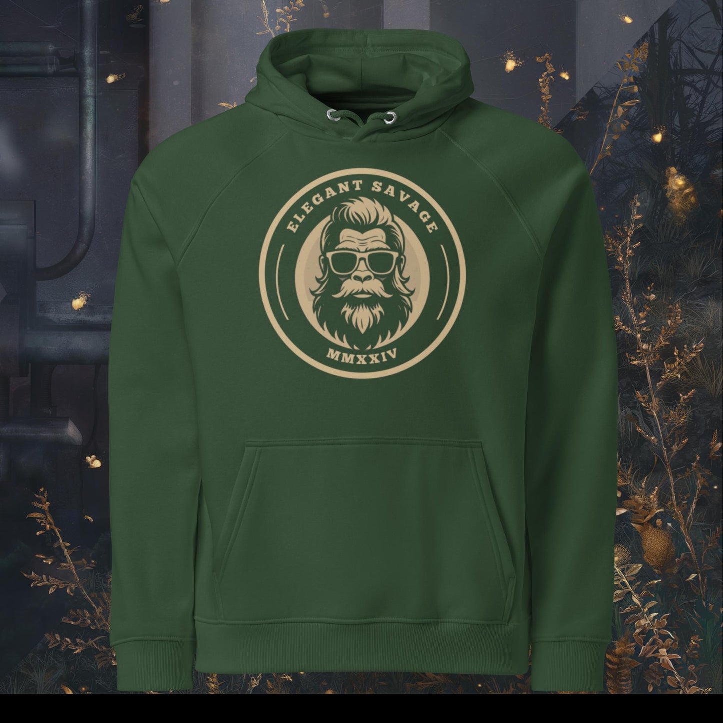 Sepia OG Coin Logo Eco Raglan Hoodie