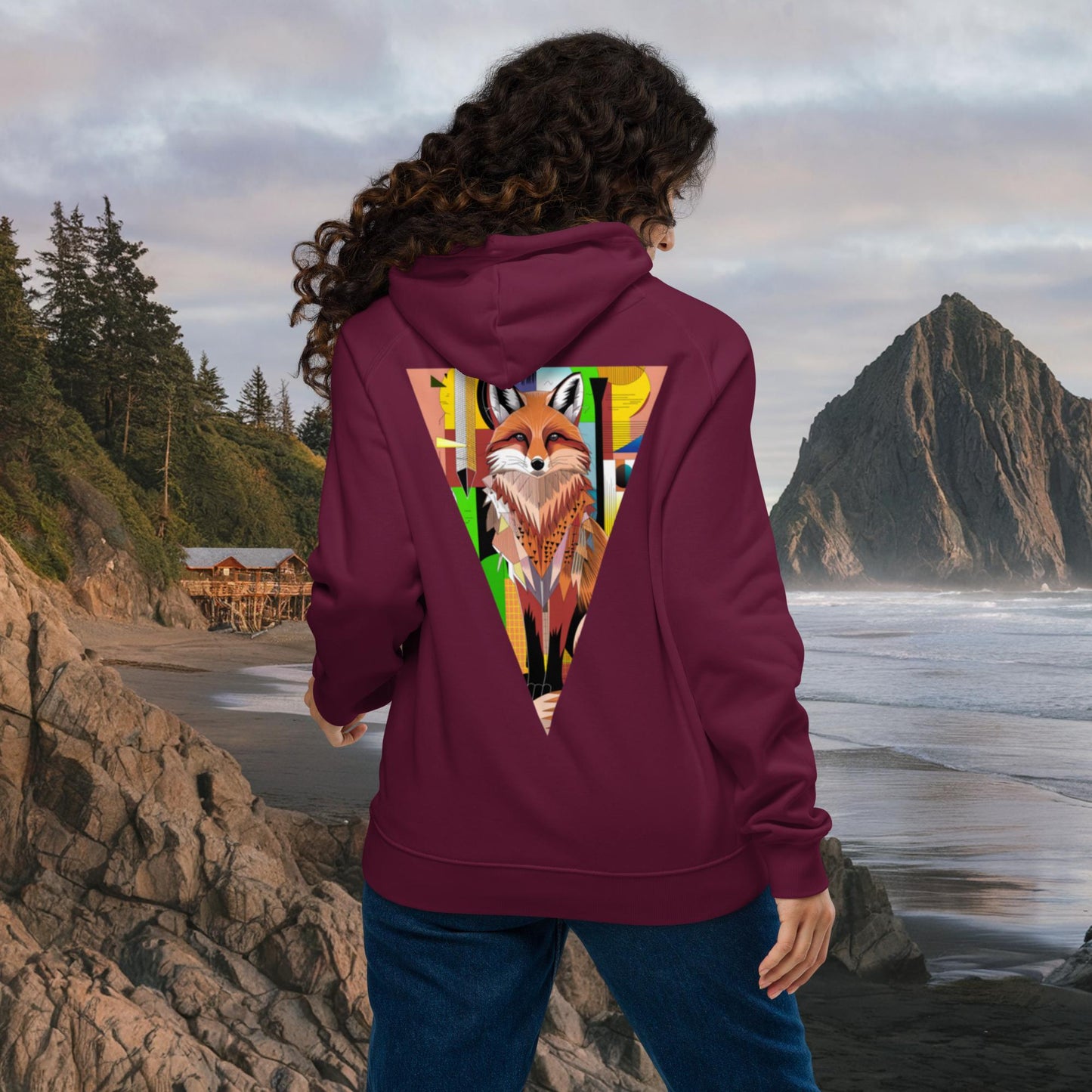 Foxtrot Abstract Eco Raglan Hoodie