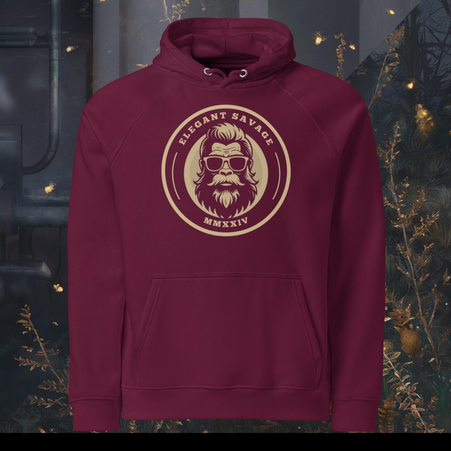 Sepia OG Coin Logo Eco Raglan Hoodie