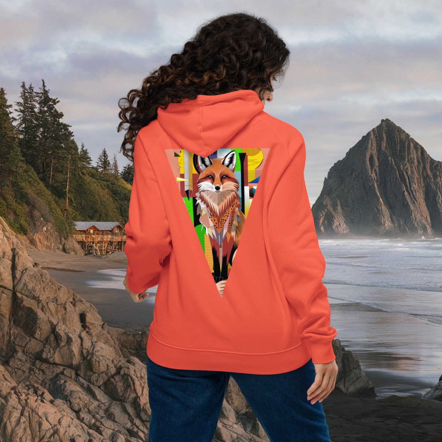 Foxtrot Abstract Eco Raglan Hoodie