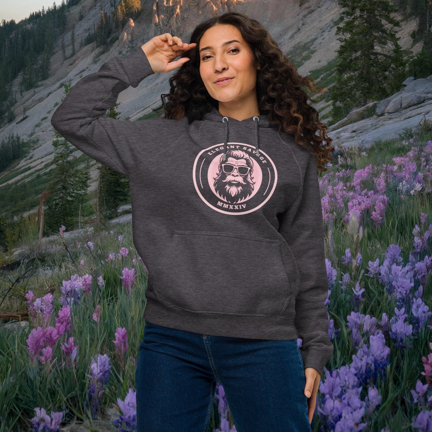 Organic Cotton Strawberry Dream OG Coin Logo Eco Raglan Hoodie