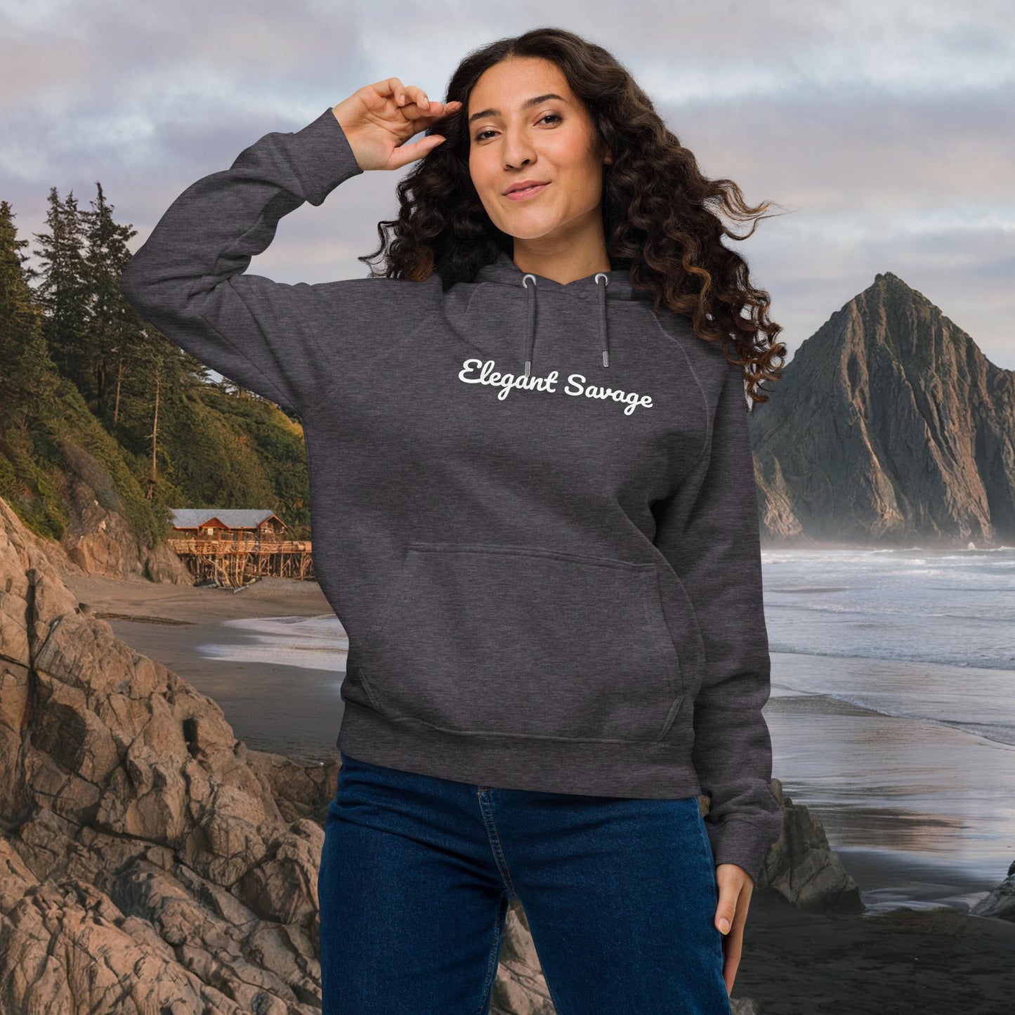 Foxtrot Abstract Eco Raglan Hoodie