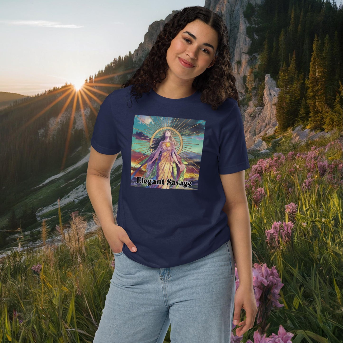 Lightweight Sunshine Goddess Unisex Eco T-shirt