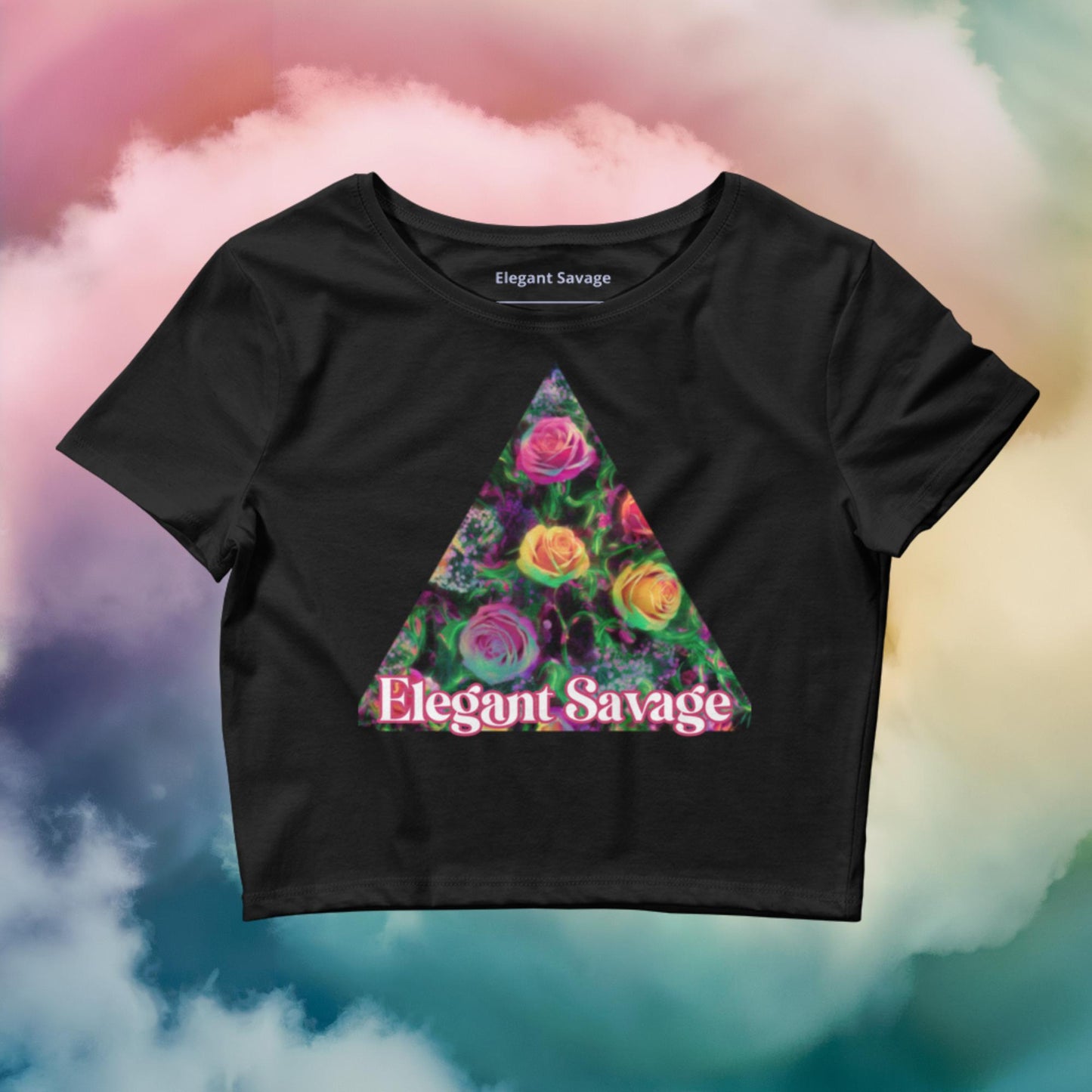 Women’s Neon Rose Crop Top