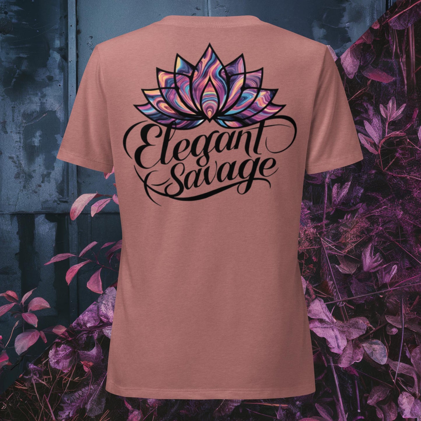 Women’s Elegant Lotus relaxed v-neck t-shirt