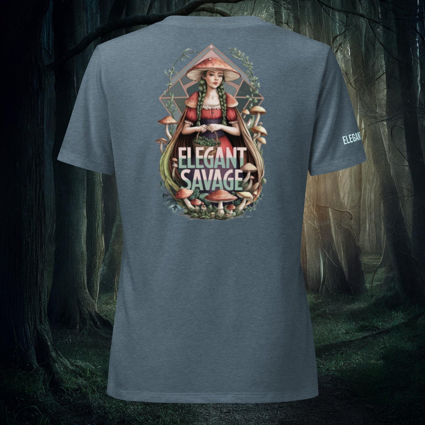 Women’s Infinite Forest Shroom Relaxed V-neck T-shirt