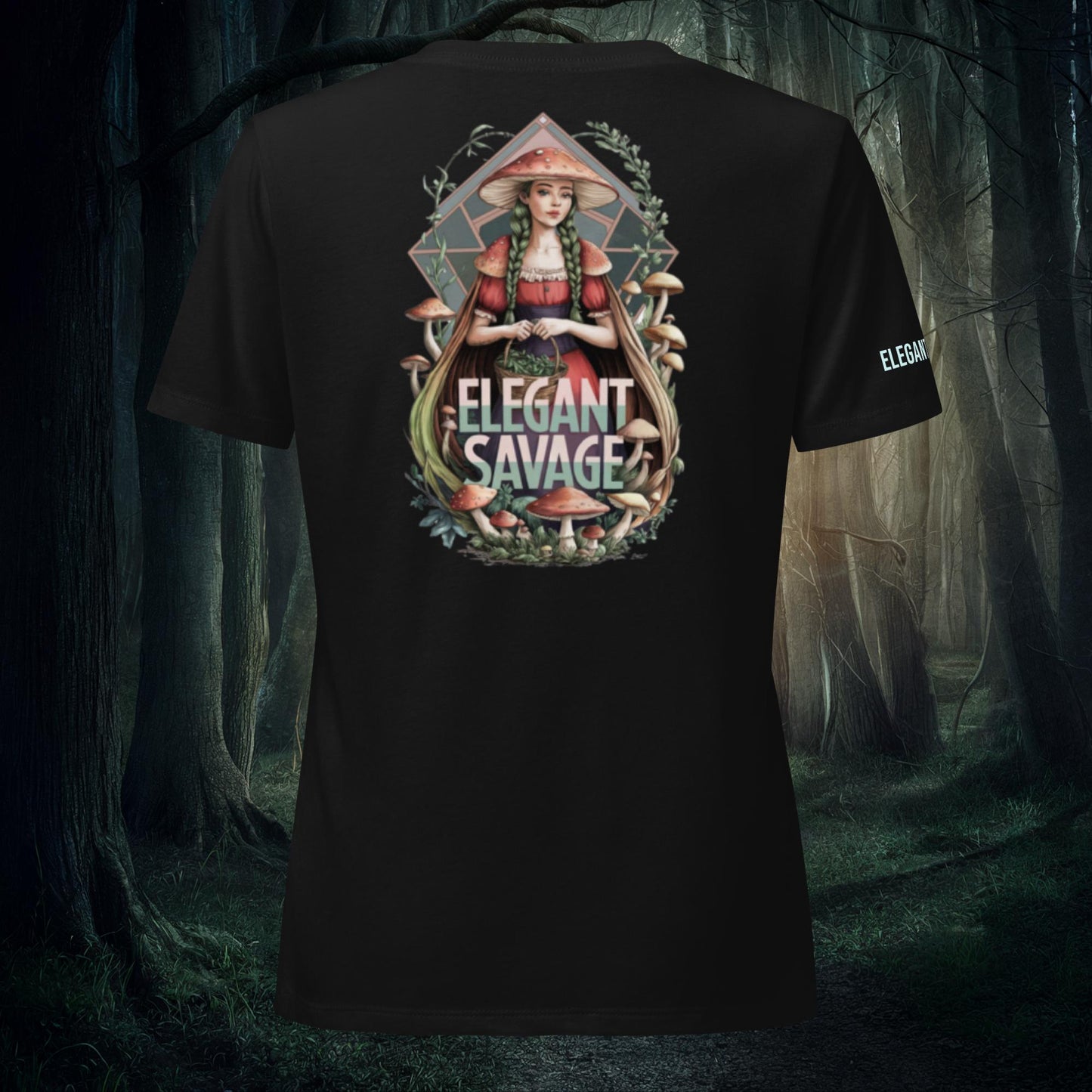 Women’s Infinite Forest Shroom Relaxed V-neck T-shirt