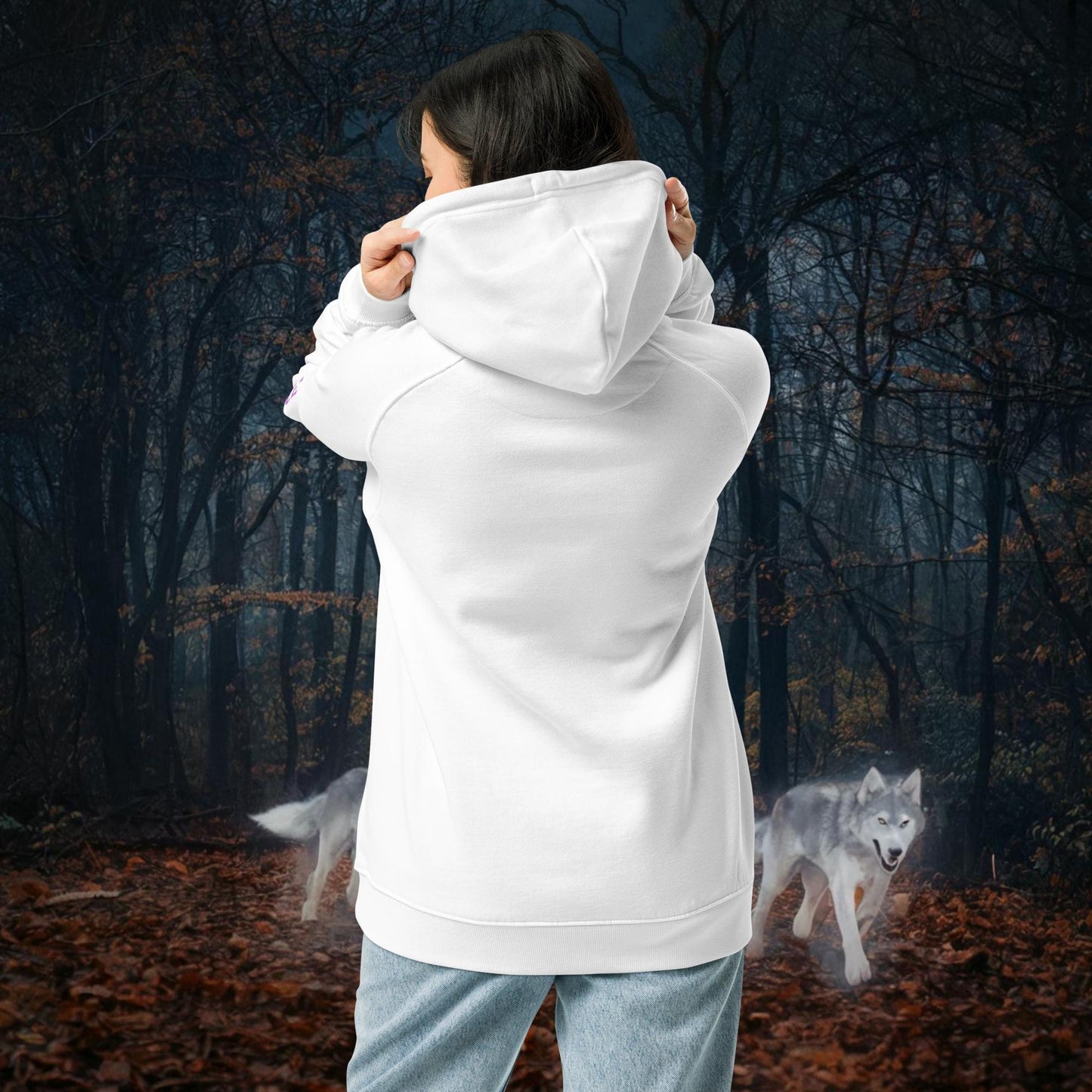 100% Organic Cotton Peace Love Elegance Eco Raglan Hoodie